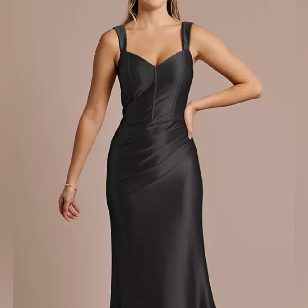 Elegant Black Satin Dress
